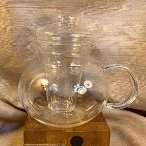 Primula teapot, brewing container, handblown glass